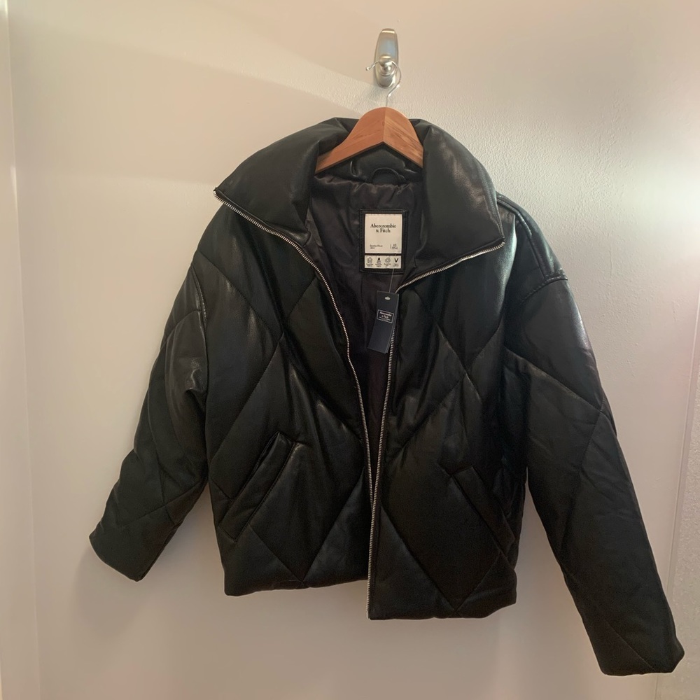 NWT Abercrombie faux leather jacket